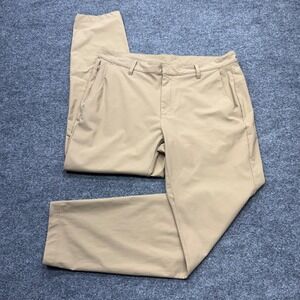 Fabletics Mens Only Pant Khaki Tan Performance Tapered Chino 34x32 P12459436